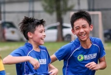 Tinytots Playing Soccer Football Kids Class Coach Field have fun make friends Hong Kong Football Club Happy Valley 