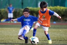 Tinytots Playing Soccer Football Kids Class Coach Field have fun make friends Kingston International Kindergarten Kowloon